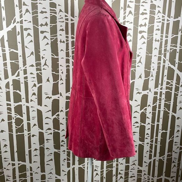 Dialogue Raspberry Pink Suede Blazer S - Picture 2 of 15